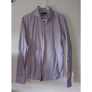 Men's BOSS Hugo Boss Slim Fit Dress Shirt, 42, Neck 16.5 Purple & White